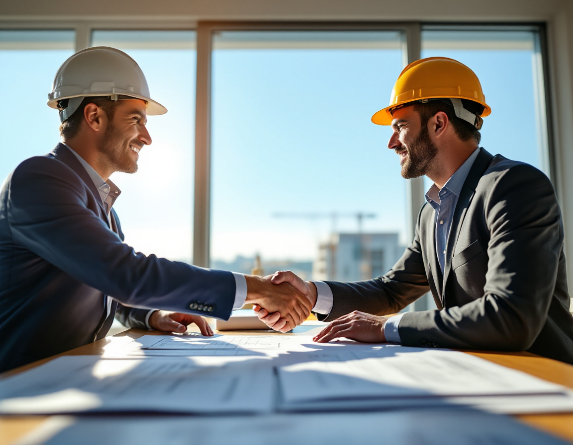 Attorney consulting with construction client